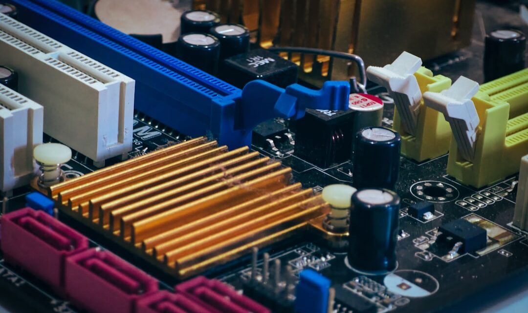 Close up De Um Computador Placa Mae Com Colorido Components KkaLqA 5XII