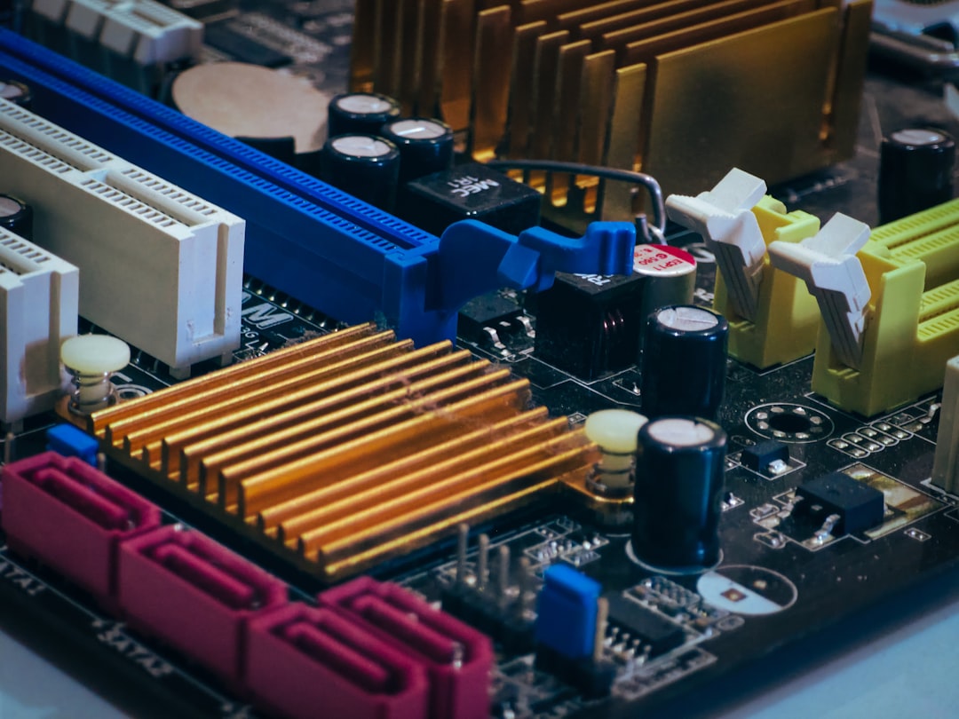 Close up De Um Computador Placa Mae Com Colorido Components KkaLqA 5XII