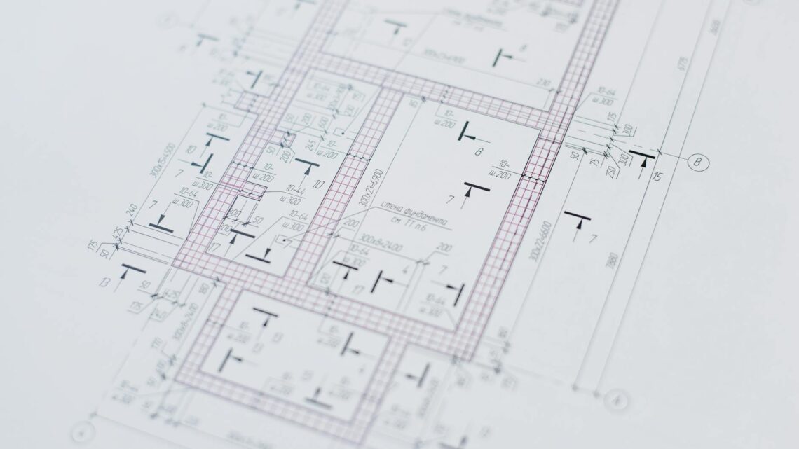 Close-up view of an architectural floor plan showcasing design creativity and layout precision.