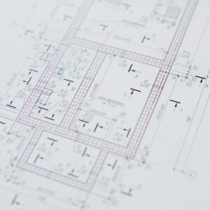 Close-up view of an architectural floor plan showcasing design creativity and layout precision.