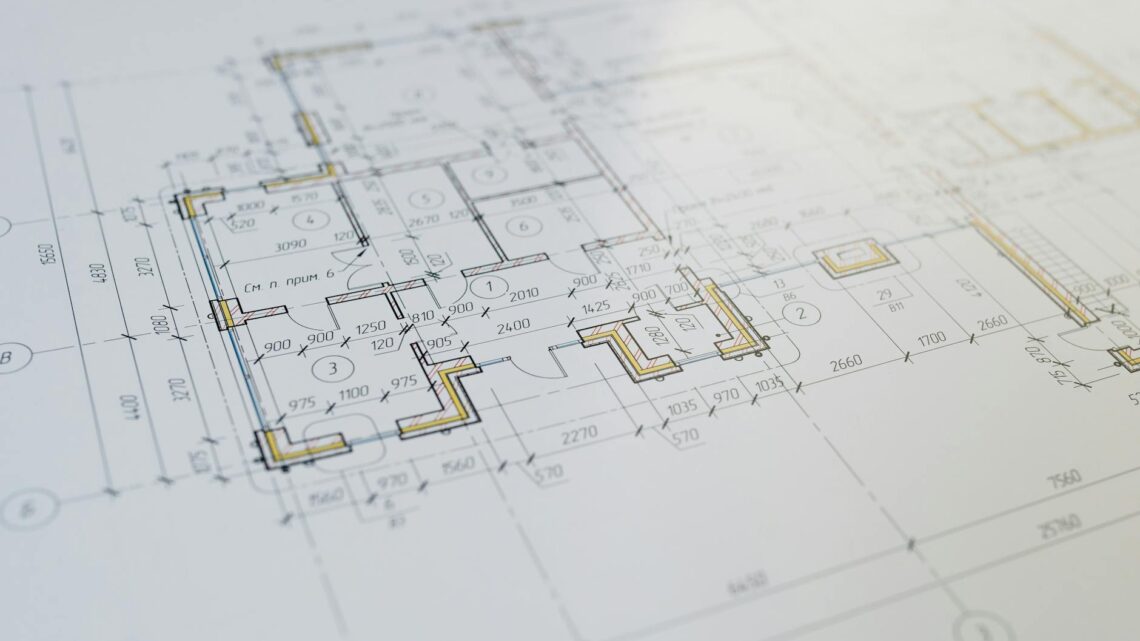 High-resolution close-up of an architectural floor plan showcasing design details.