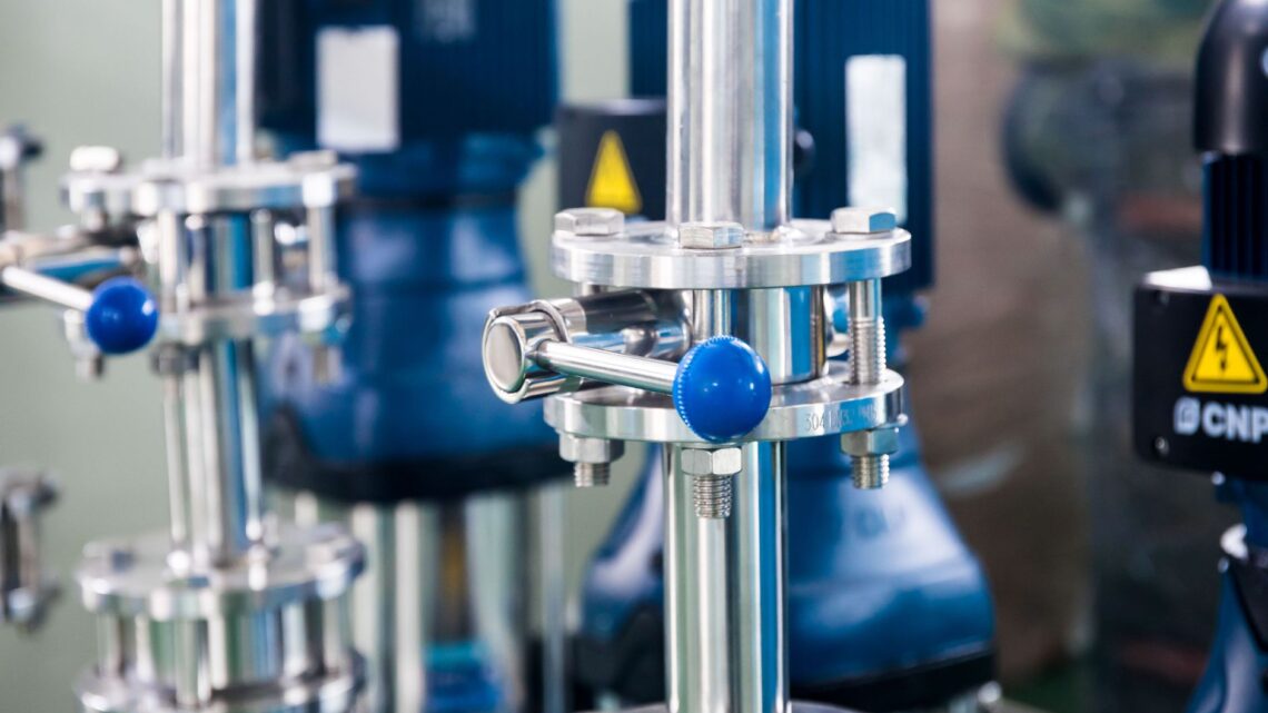 New modern metal tool was installed in factory building to obtain better production results