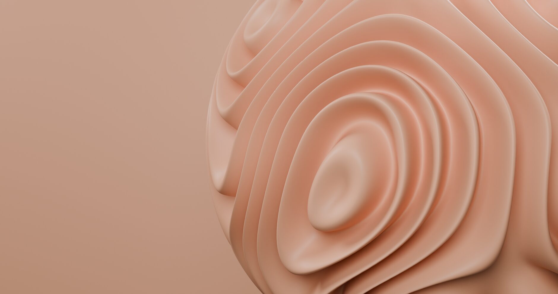 Abstract 3D organic structure featuring soft pastel tones with a wavy texture.
