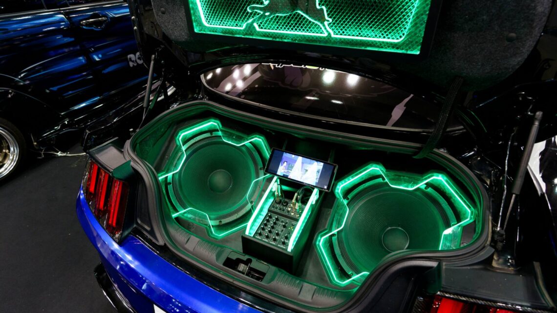A car that has some speakers in it